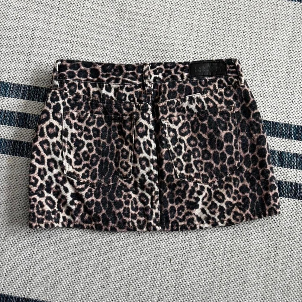 Pacsun Leopard print denim mini skirt size 27